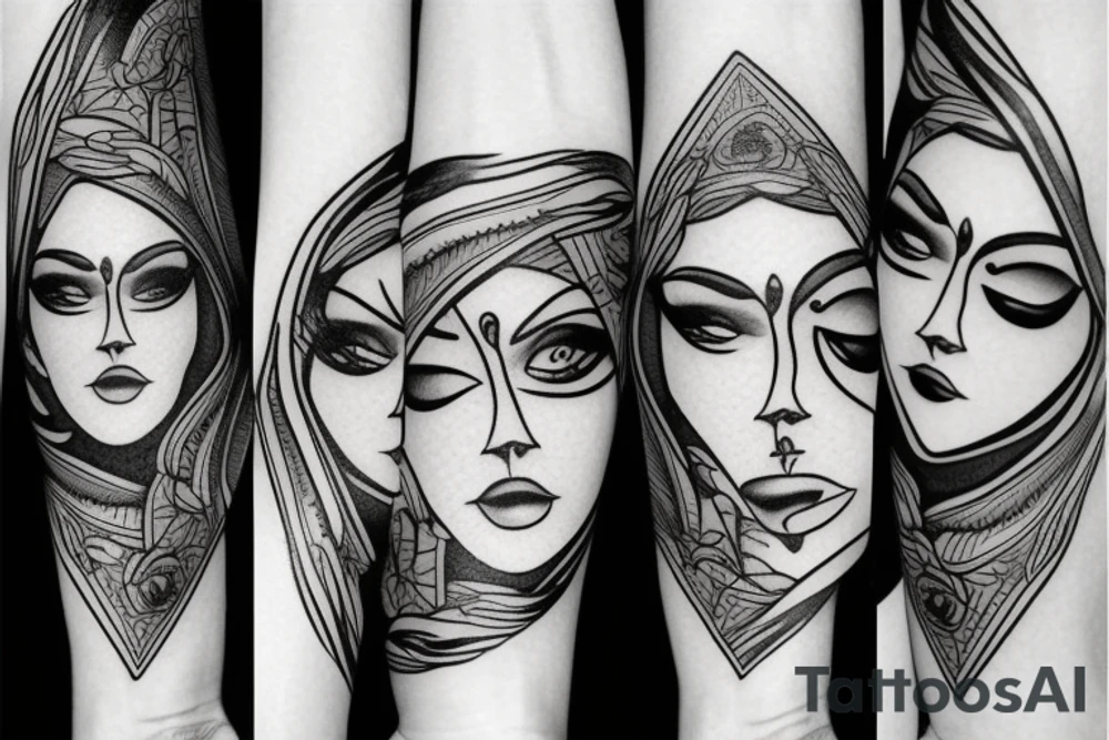 Woman’s face tattoo idea