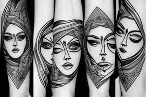 Woman’s face tattoo idea