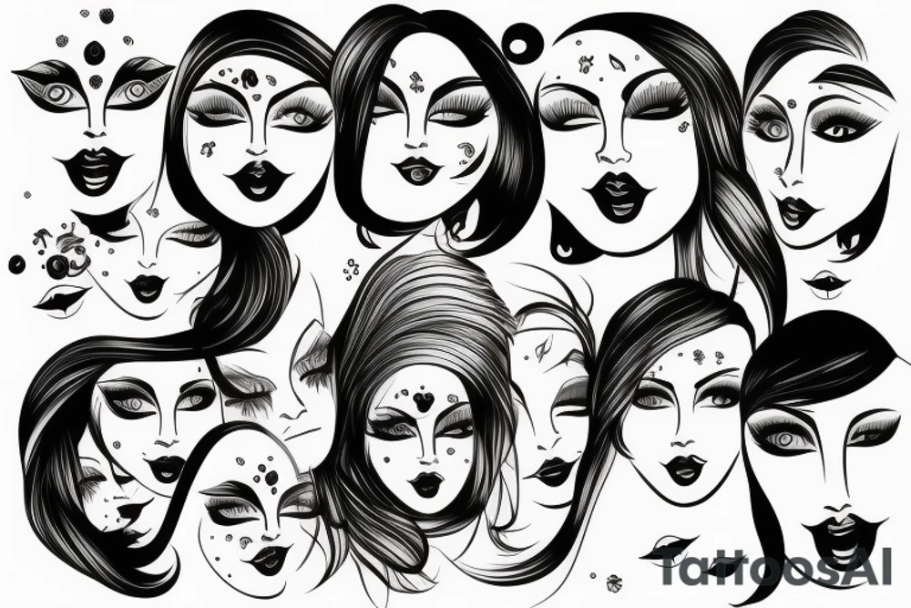 Woman’s face tattoo idea
