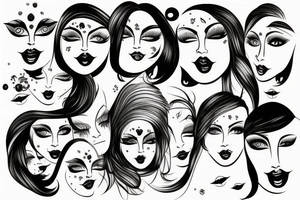 Woman’s face tattoo idea