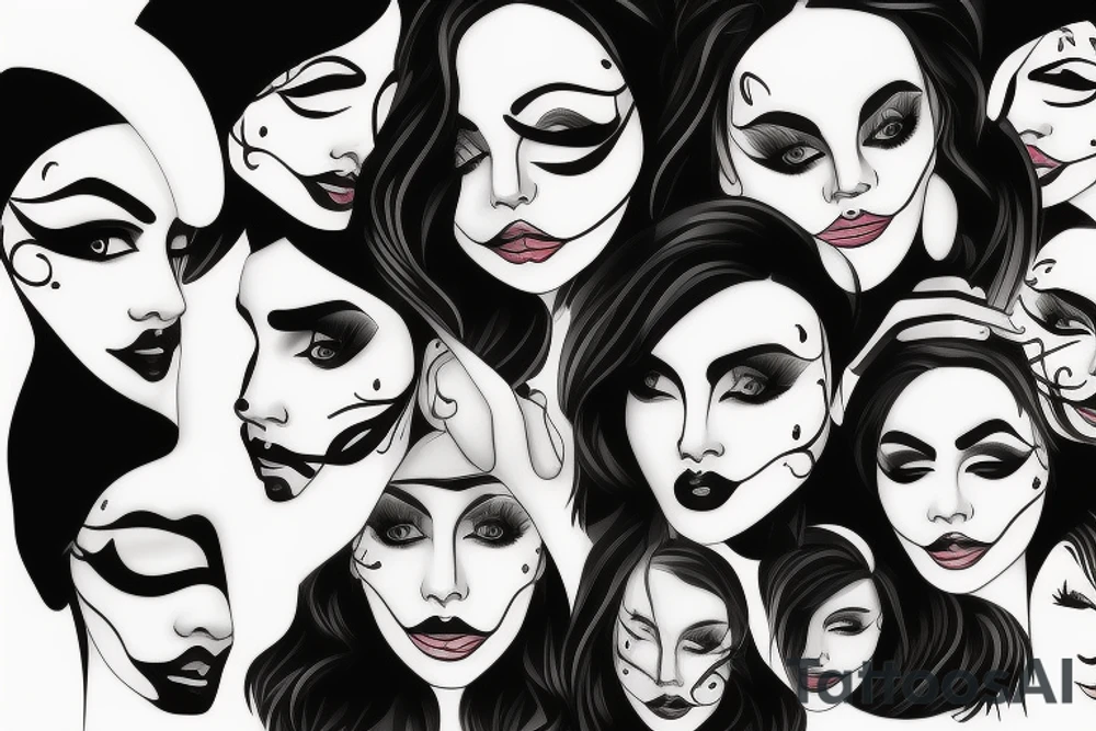 Woman’s face tattoo idea