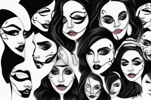 Woman’s face tattoo idea