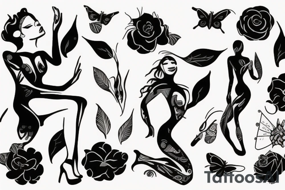 Woman body tattoo idea