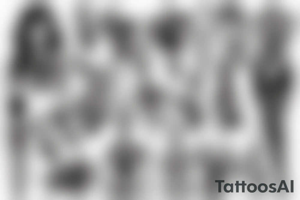 Woman body tattoo idea