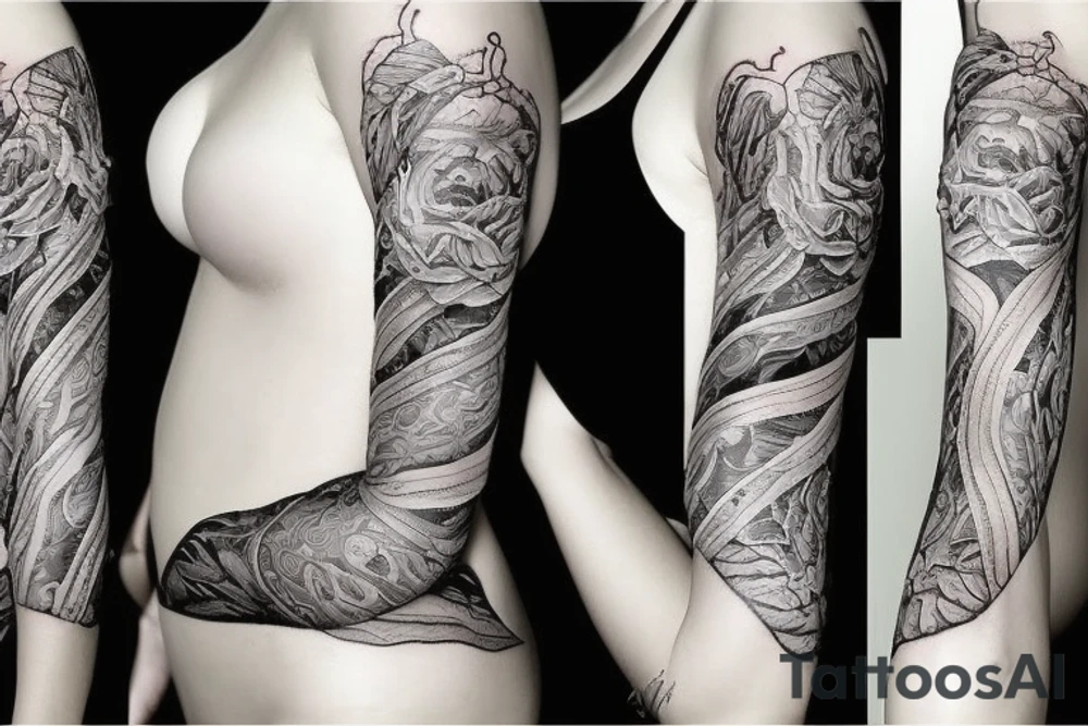 Woman body tattoo idea