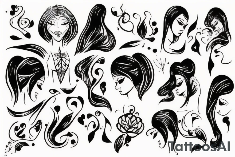 Woman body tattoo idea