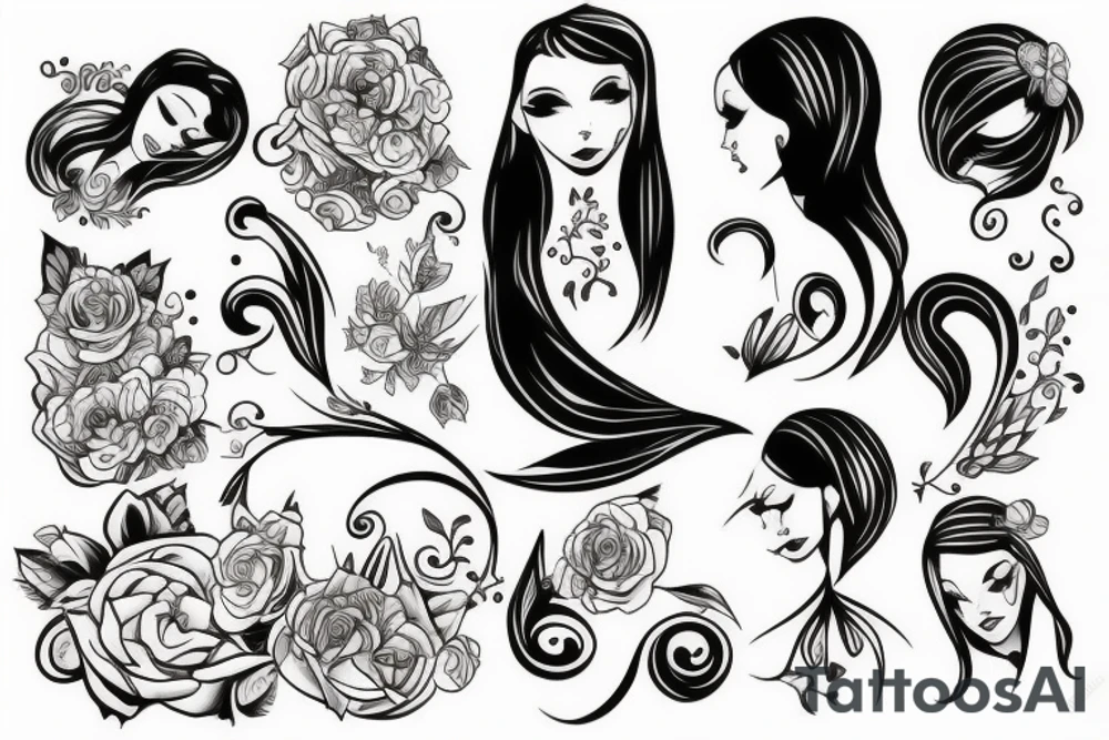 Woman body tattoo idea