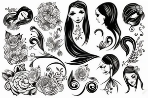 Woman body tattoo idea