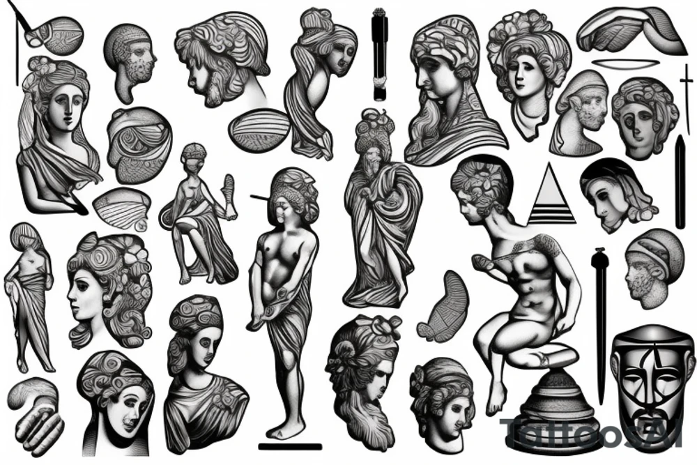 Greek statue tattoo idea