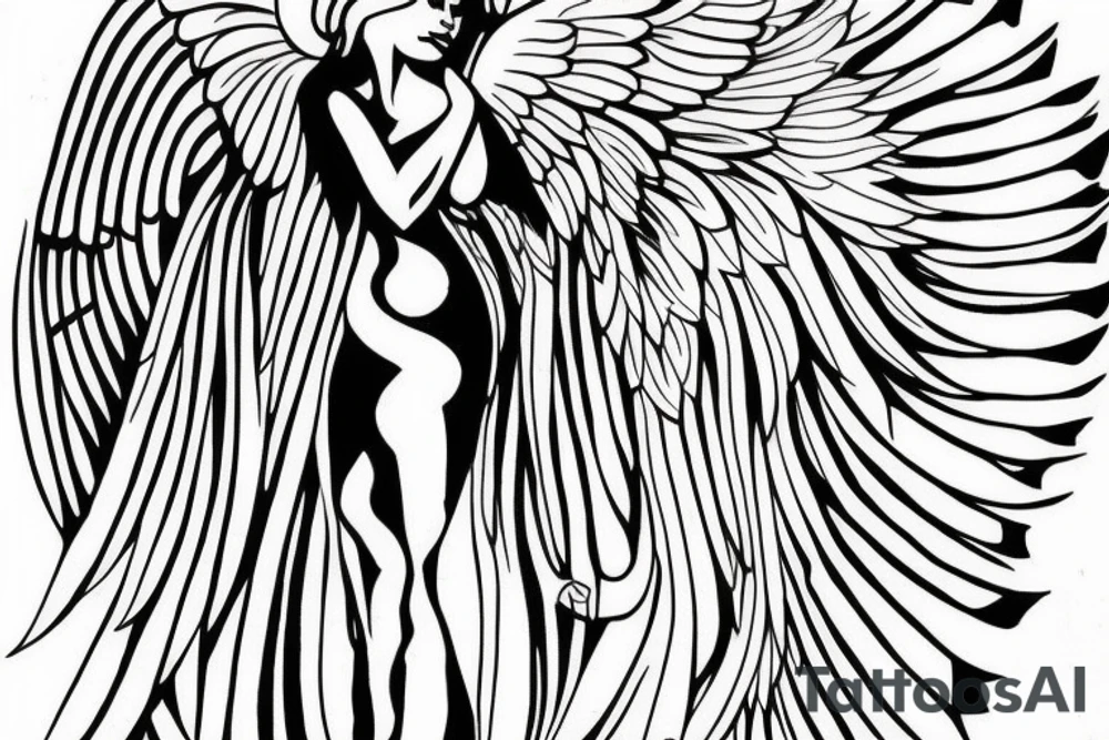 angel statue tattoo idea
