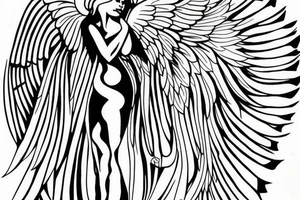 angel statue tattoo idea