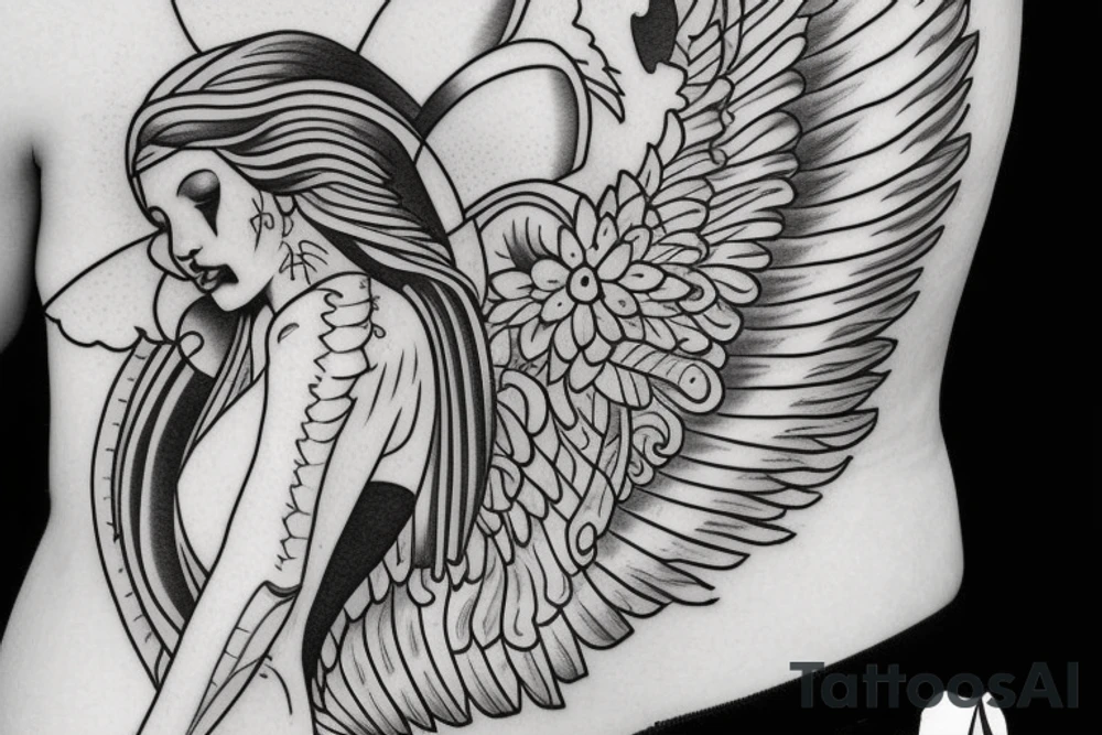 angel statue tattoo idea