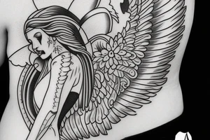 angel statue tattoo idea