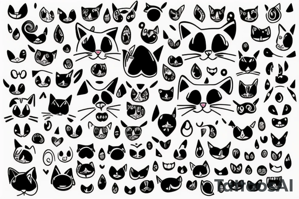 Cat face tattoo idea