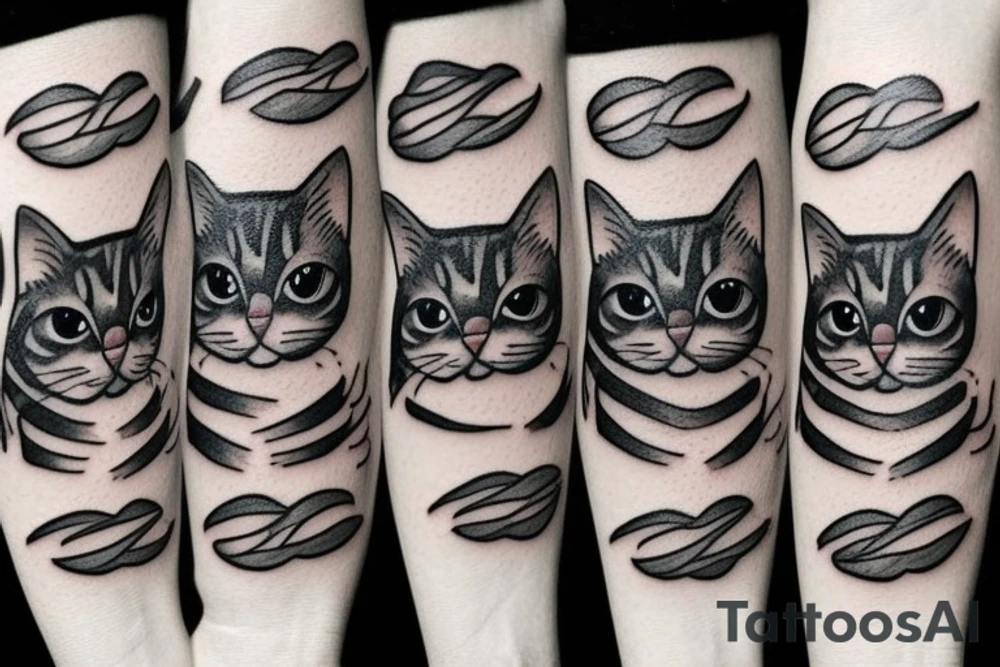 Cat face tattoo idea