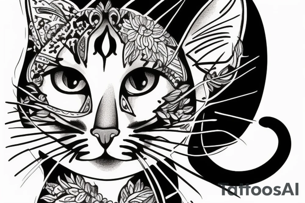 Cat face tattoo idea