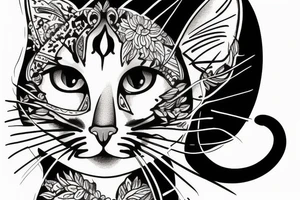 Cat face tattoo idea