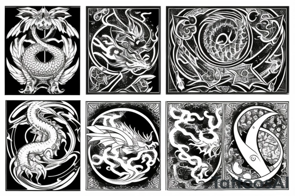 cosmic dragon tattoo idea