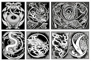 cosmic dragon tattoo idea
