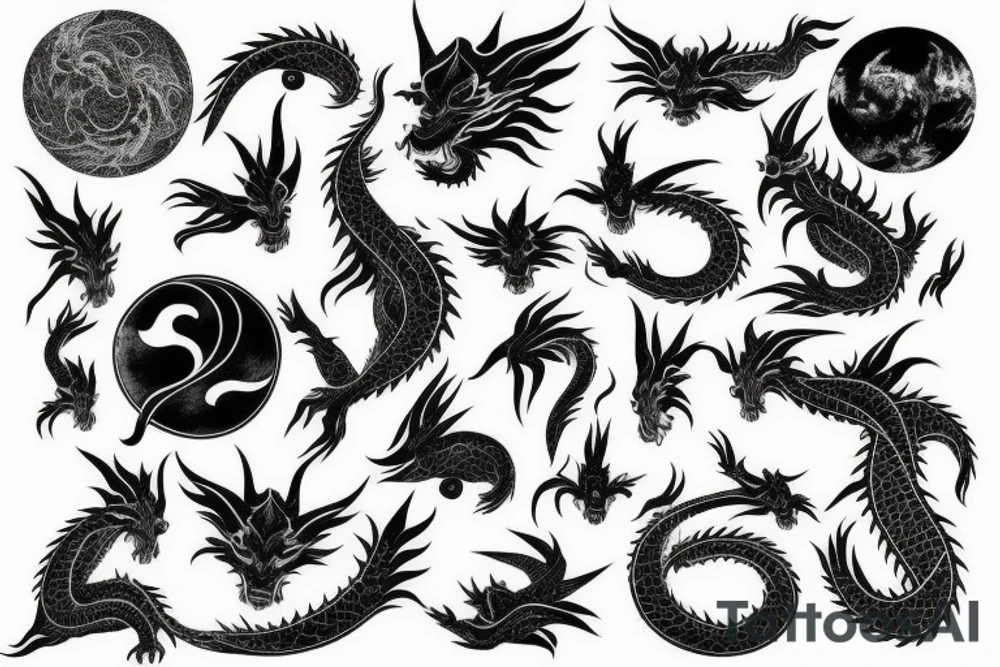 cosmic dragon tattoo idea