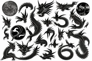 cosmic dragon tattoo idea