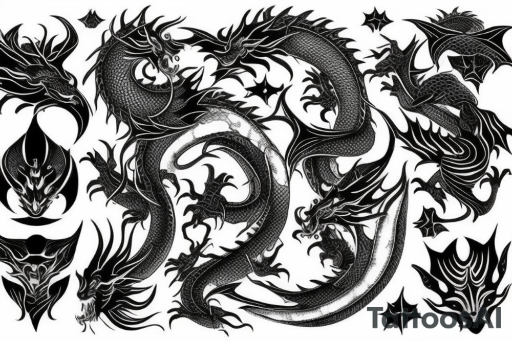 cosmic dragon tattoo idea