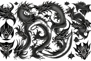cosmic dragon tattoo idea