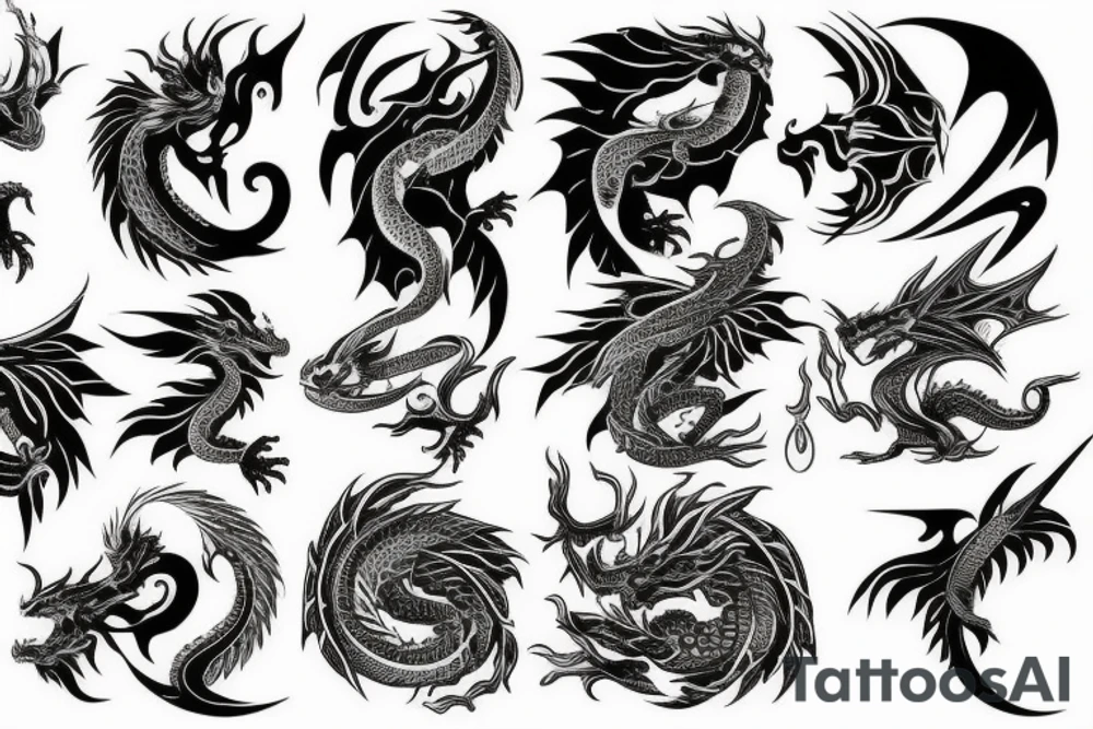 cosmic dragon tattoo idea