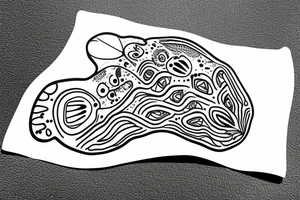 Bear-paw outline with an ocean sunrise inside of it tattoo idea