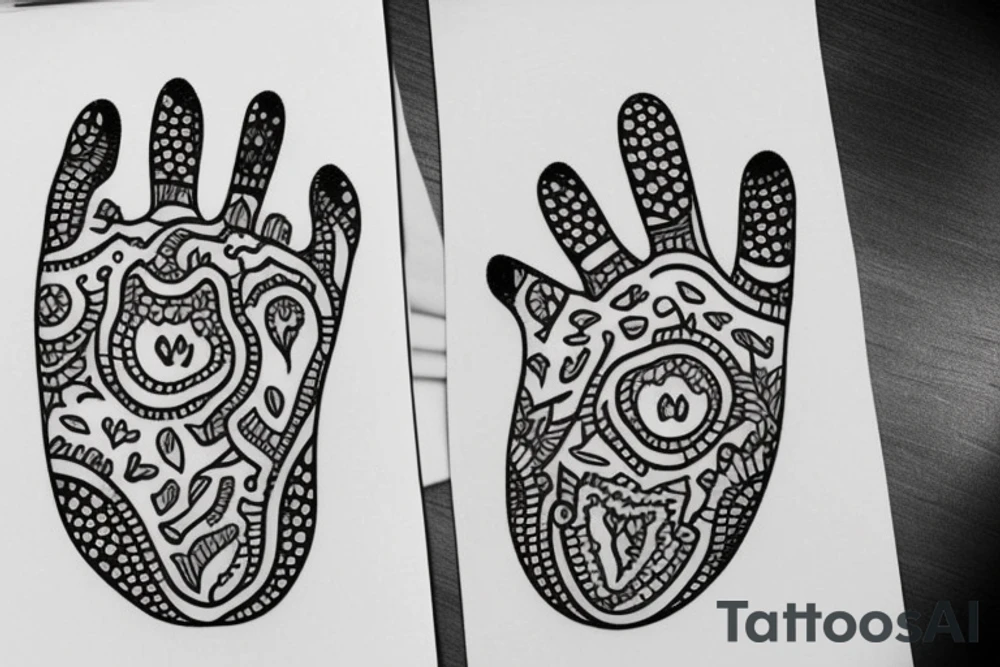 Outline of Bear paw print tattoo idea