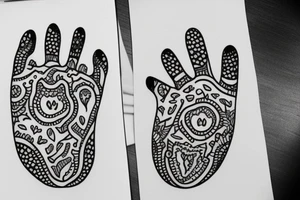 Outline of Bear paw print tattoo idea