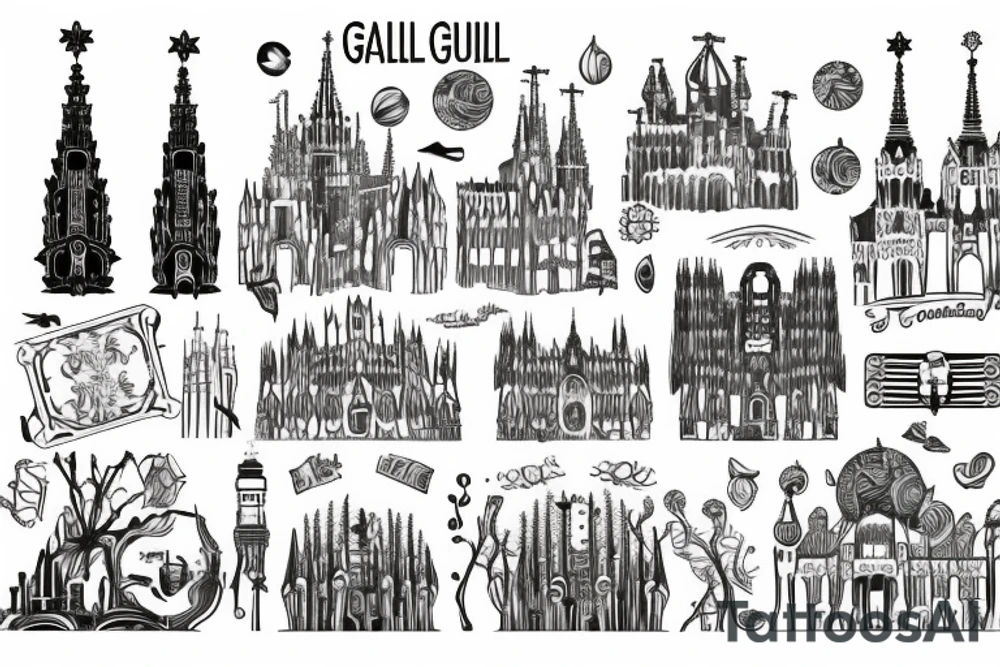Gaudi berlin skyline tattoo idea