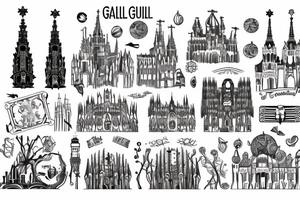 Gaudi berlin skyline tattoo idea