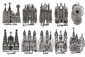 Gaudi berlin skyline tattoo idea