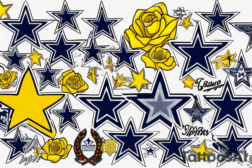 State of texas, Dallas cowboys star, San Antonio spurs logo, bluebonnet, yellow rose, armadillo, the alamo tattoo idea