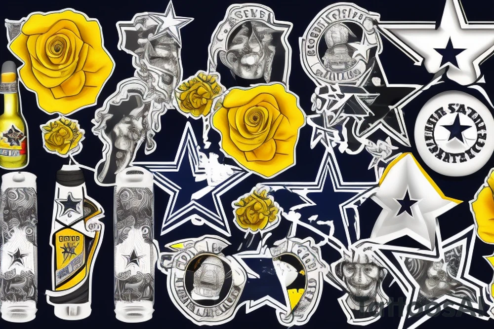 State of texas, Dallas cowboys star, San Antonio spurs logo, bluebonnet, yellow rose, armadillo, the alamo tattoo idea
