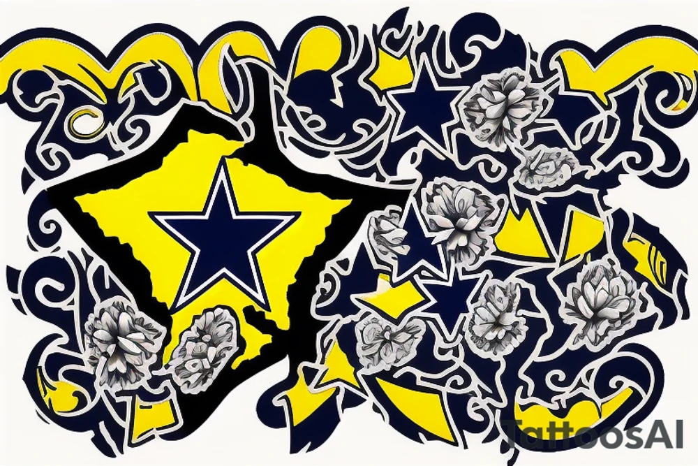 State of texas, Dallas cowboys star, San Antonio spurs logo, bluebonnet, yellow rose, armadillo, the alamo tattoo idea