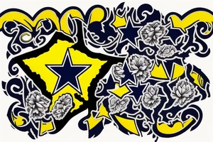 State of texas, Dallas cowboys star, San Antonio spurs logo, bluebonnet, yellow rose, armadillo, the alamo tattoo idea