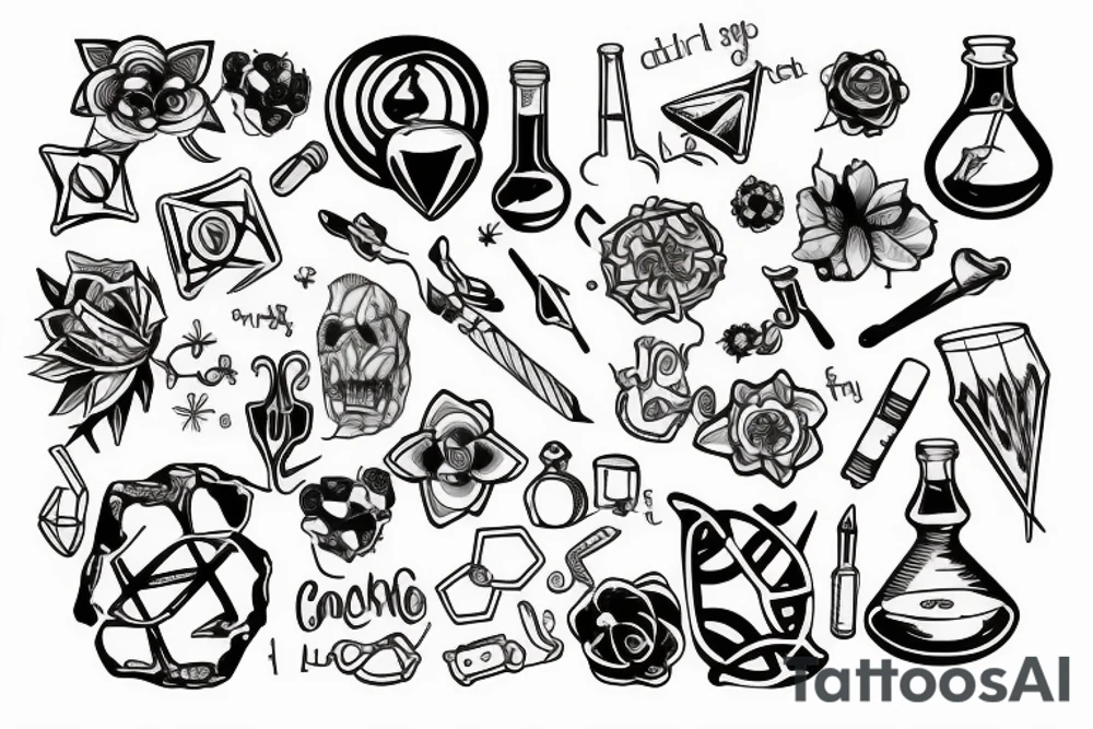 Chemistry shoulder tattoo idea