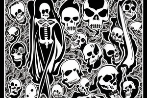 Full body Grim reaper, souls, scythe tattoo idea