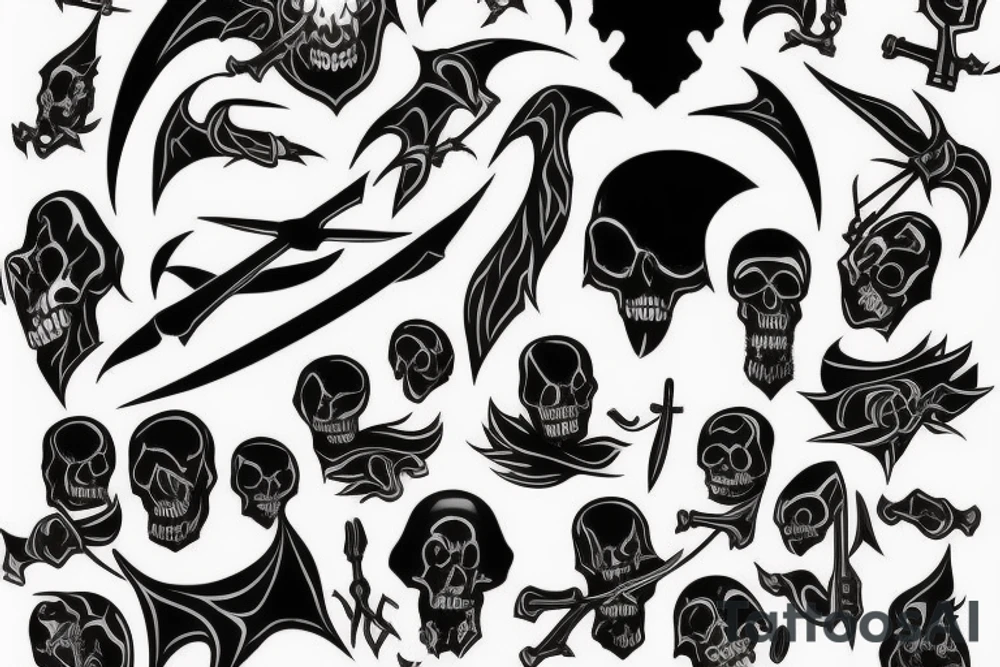 Full body Grim reaper, souls, scythe tattoo idea Full body Grim reaper, souls, scythe tattoo idea