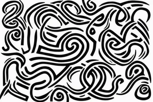 minimalist labyrinth design in dark black ink. tattoo idea