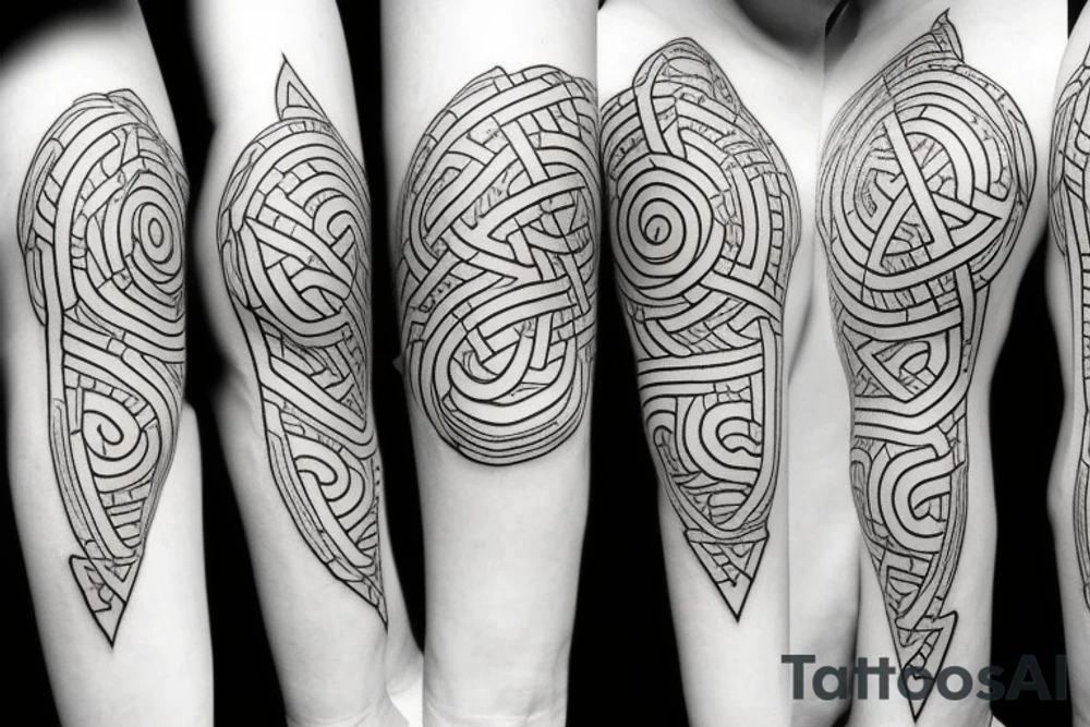 Small, Minimalist, intricate, interlocking labyrinth. Placement on side tattoo idea Small, Minimalist, intricate, interlocking labyrinth. Placement on side tattoo idea