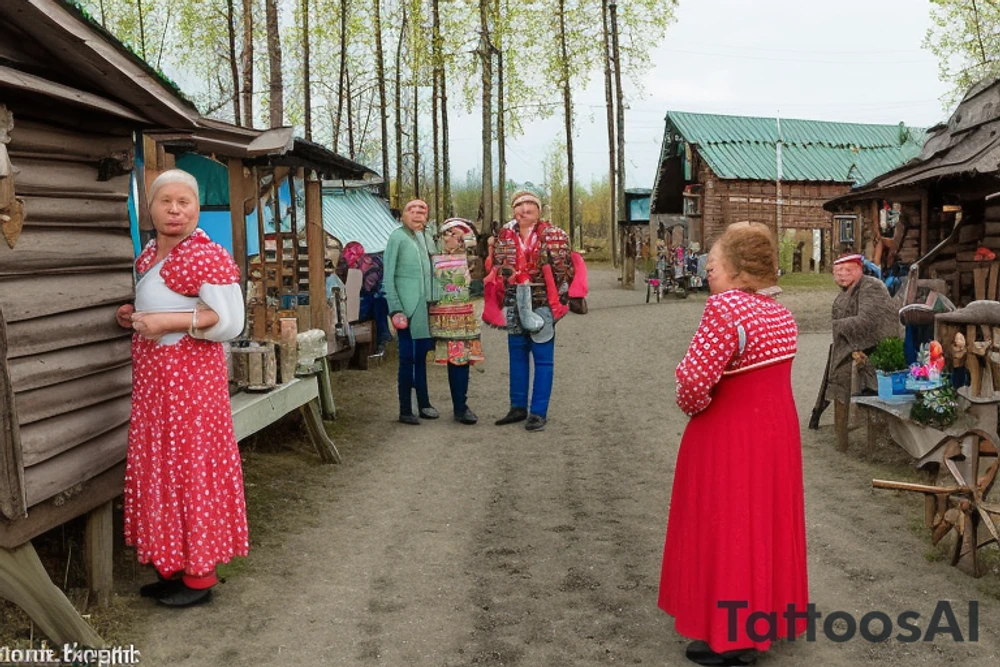 Fairs in the village of Semenovskoye were famous throughout the Kostroma province. On Sunday, the old village flaunts in all its fair decoration, standing at the crossroads of old roads.

On the counters, the zozyayeva laid out their goods: arches, shovels, birch barks, painted rolls, children's whistles, sieves. But most of all, perhaps, bast shoes, and therefore the name of the village is Semenovskoye-Lapotnoye. And in the center of the village the church is squat, strong.

Noisy, ringing talkative fair. Human melodious dialect merges with bird hubbub; the jackdaws on the bell tower staged their fair. tattoo idea