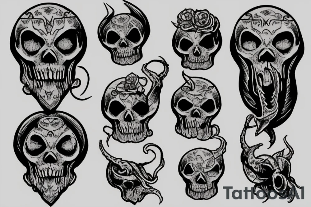 cthulu skull tattoo idea