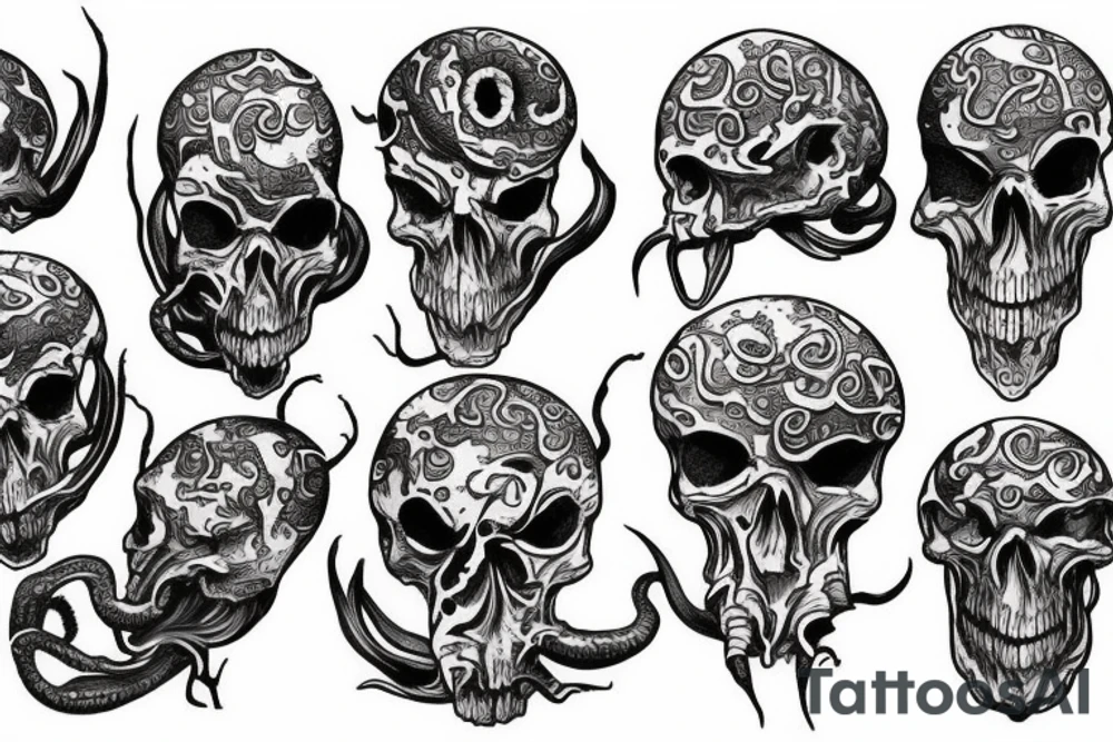 cthulu skull tattoo idea