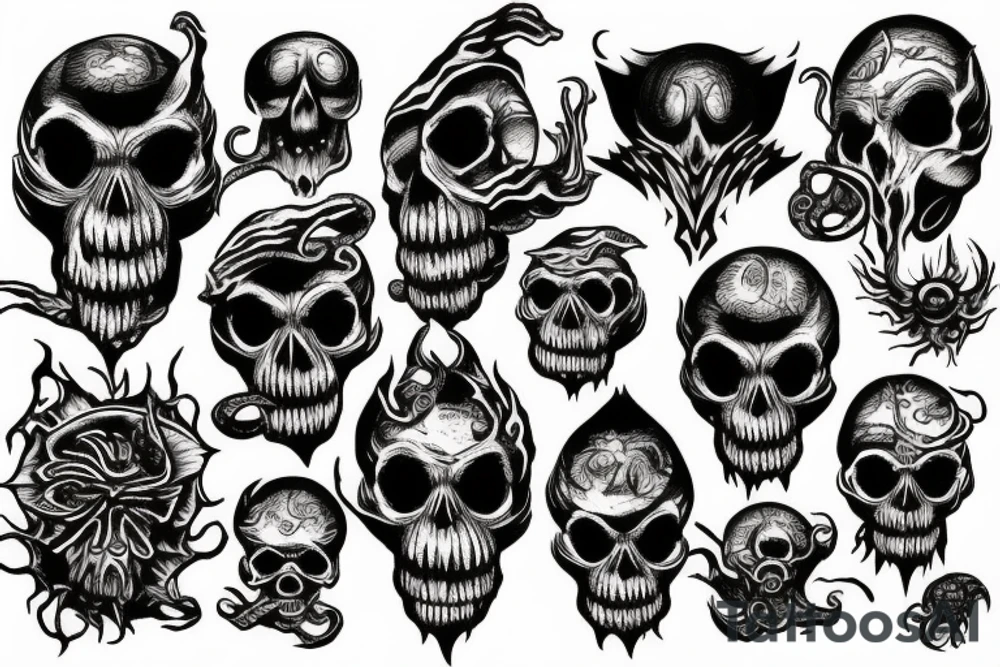 cthulu skull tattoo idea