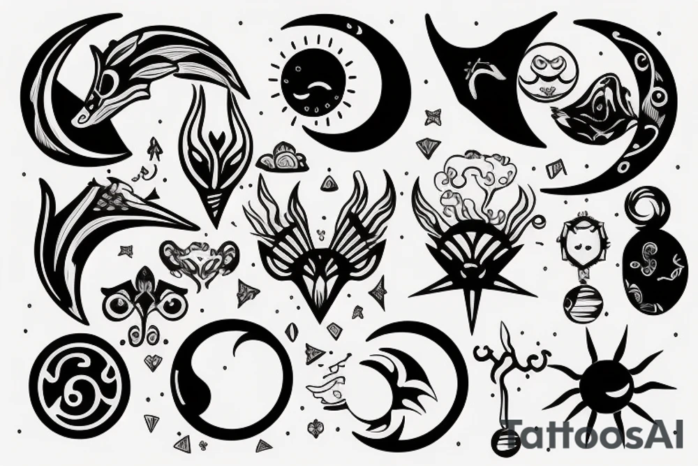 nordic sun and moon tattoo idea