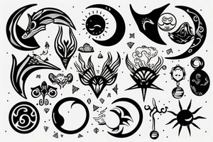 nordic sun and moon tattoo idea