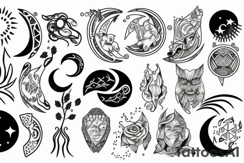 nordic sun and moon tattoo idea